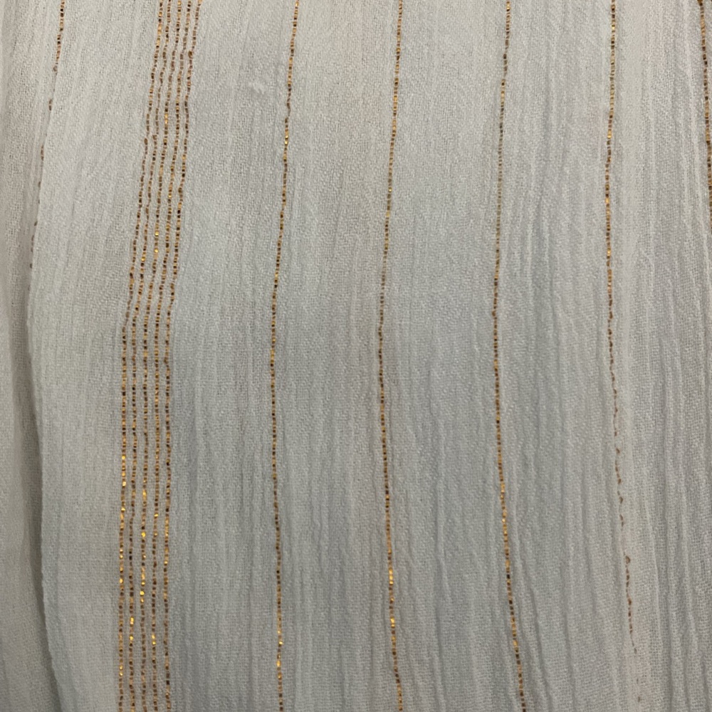 Ramy Brook White cover up pants with Gold Threading - Picture 4 of 5